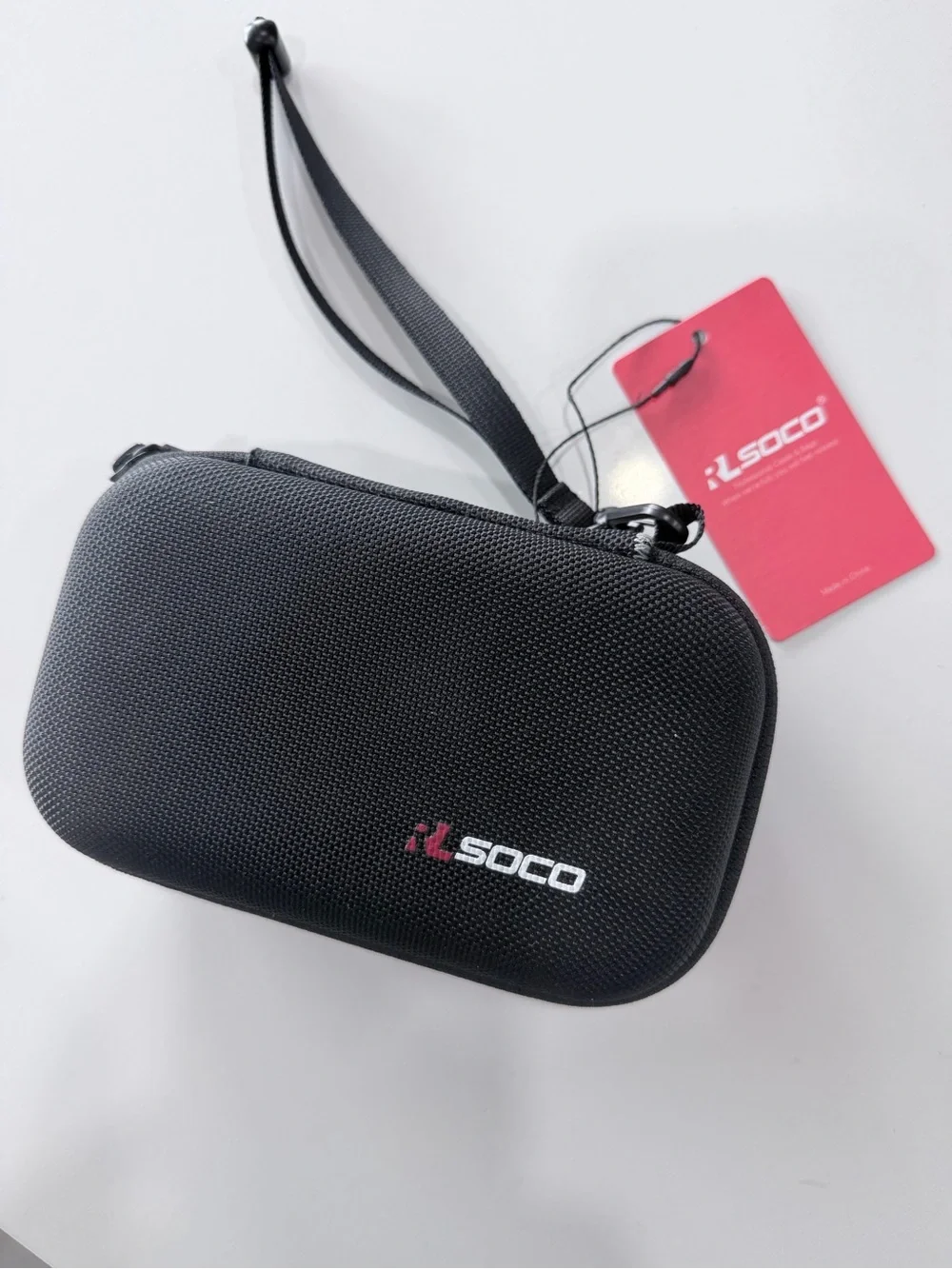Black Travel Electronics Storage Case with Wrist Strap